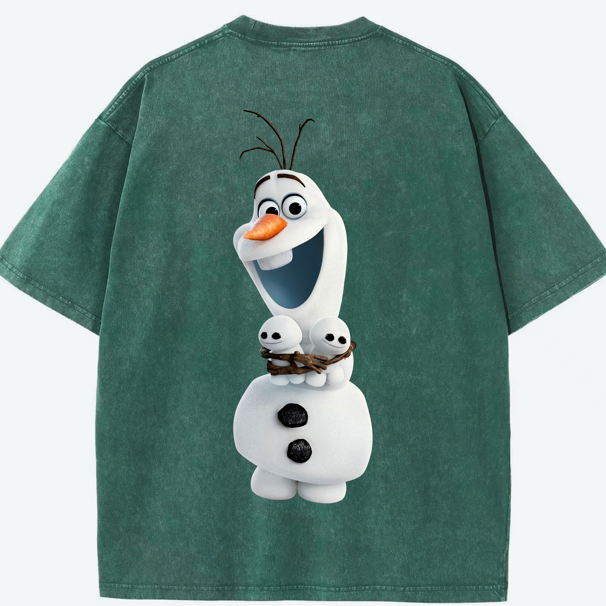 （画像用） アナと雪の女王 アンナ エルサ Frozen Anna Elsa 綿100% ヴィンテージ風 半袖Tシャツ（背面プリント）